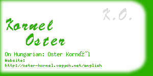 kornel oster business card